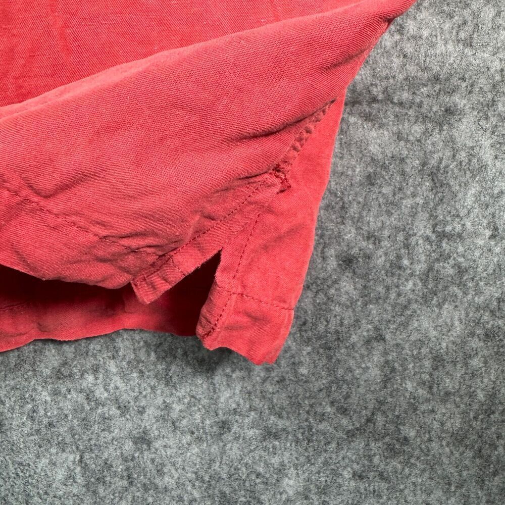 Cremieux Camp Shirt Mens Large Red Pink Loop Collar Silk Linen Short Sleeve - Picture 9 of 11